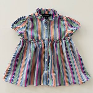 Ralph Lauren 24 Months Baby Girl Stripe Top Shirt Pink Blue Green